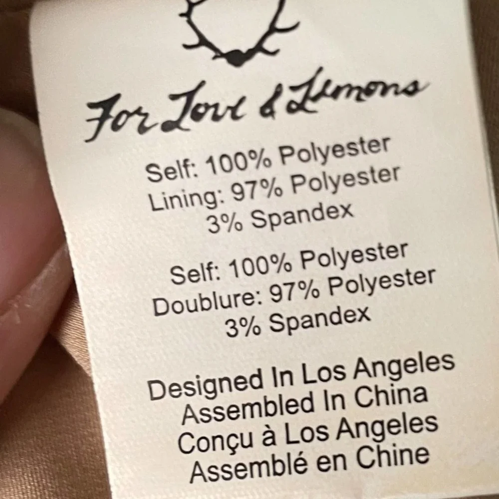 For Love & Lemons Pia Dress Pale Peach V-Neck Midi Low Back Adjustable Straps M - Picture 8 of 9